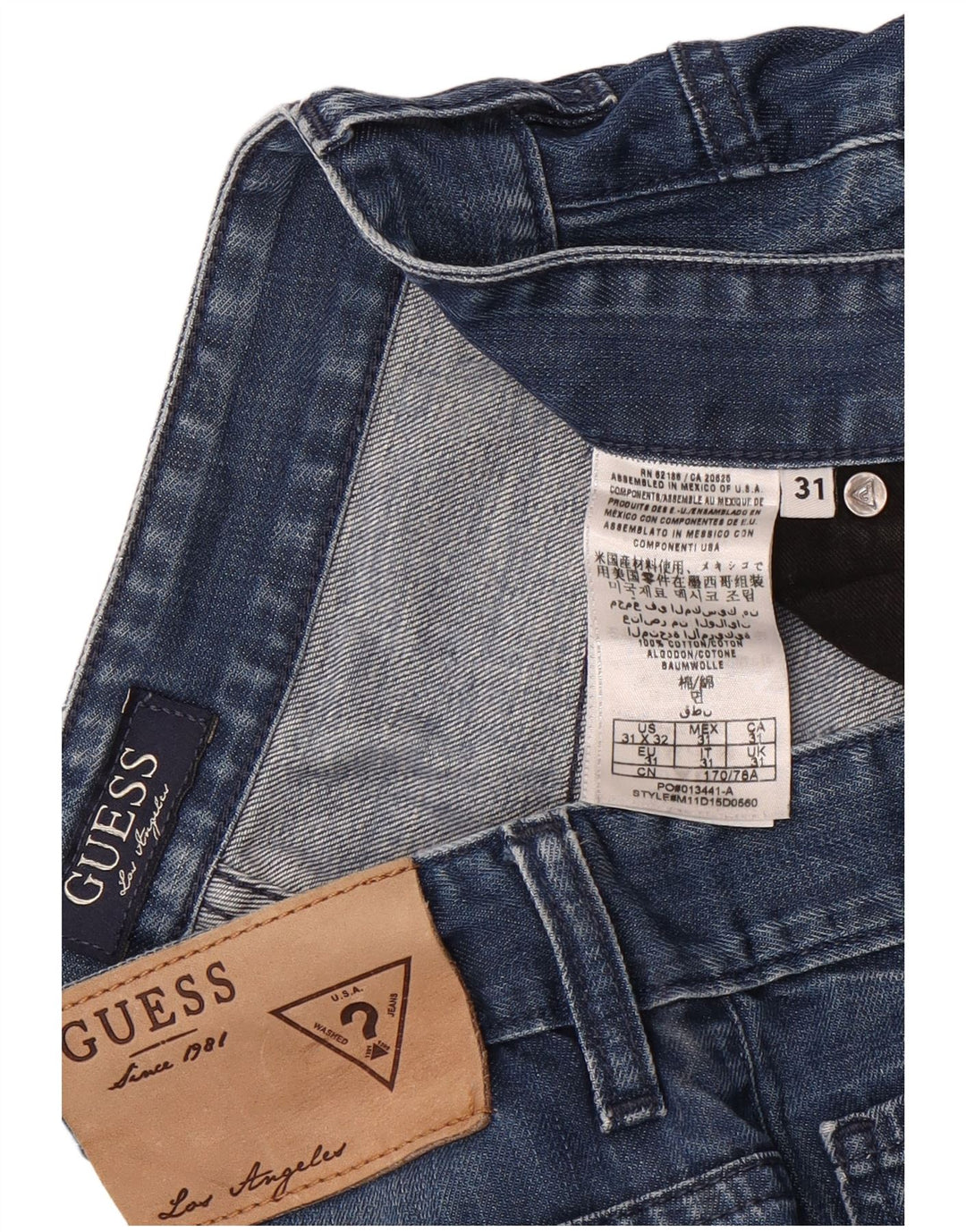 Guess Denim Shorts til mænd W31 Medium Blue Bomuld