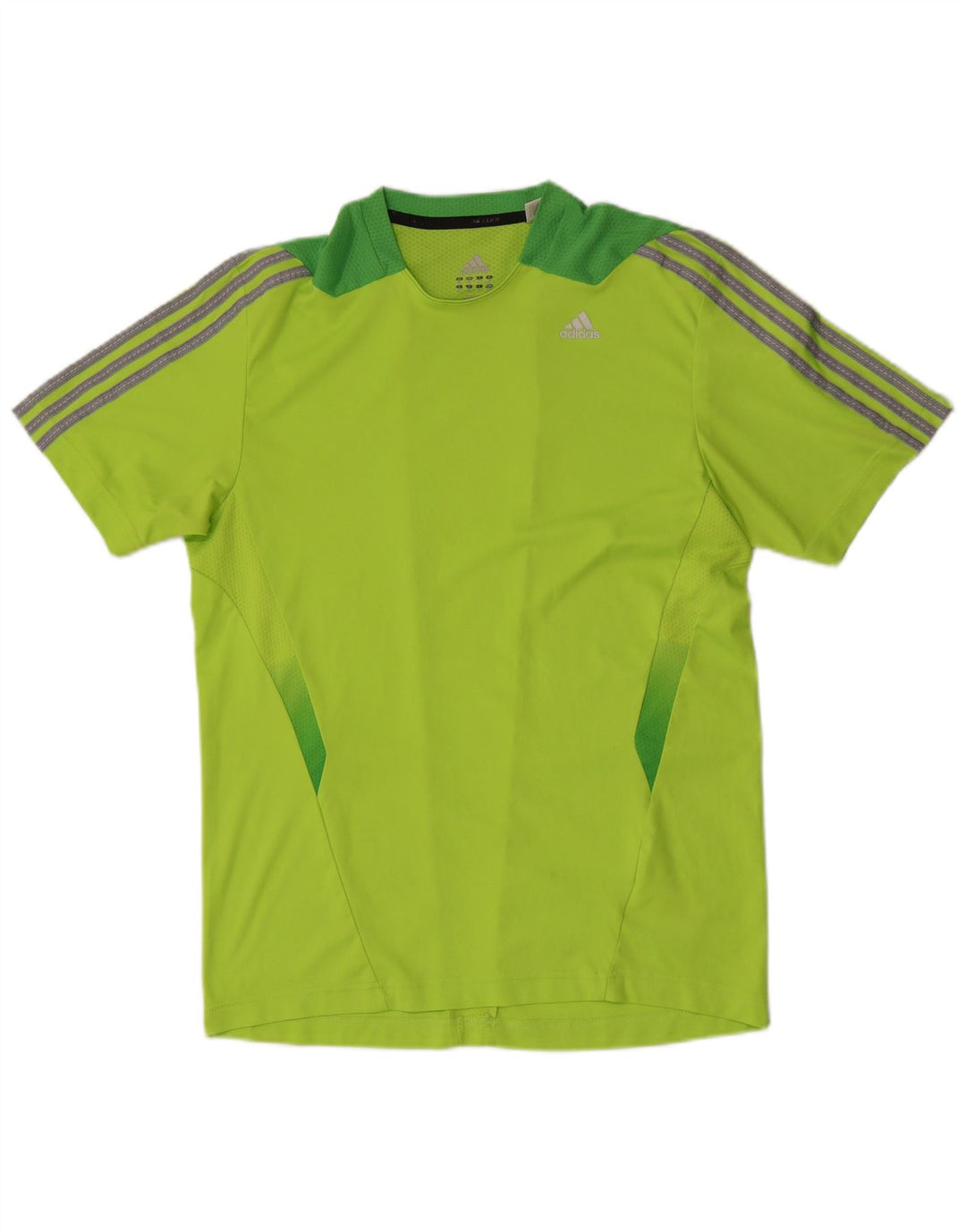 Adidas Herre Climacool T-Shirt Top Medium Grøn Colourblock Polyester