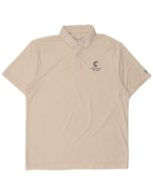 Under Armour Herre Heat Gear Polo Shirt Large White
