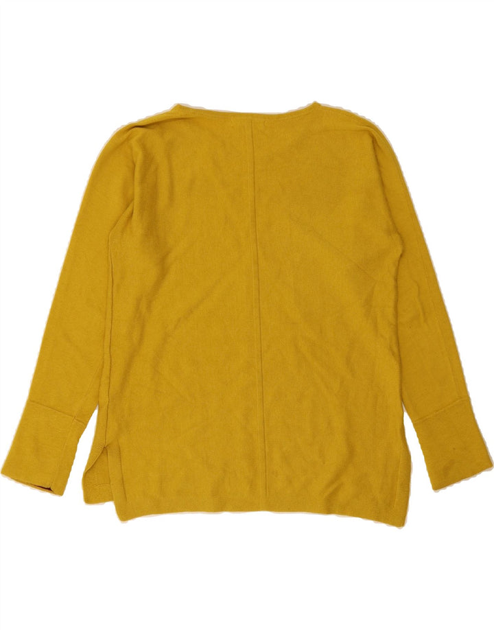 WHITE STUFF Womens Oversized Boat Neck Jumper Sweater UK 10 Small Yellow Vintage White Stuff and Second-Hand White Stuff from Messina Hembry 