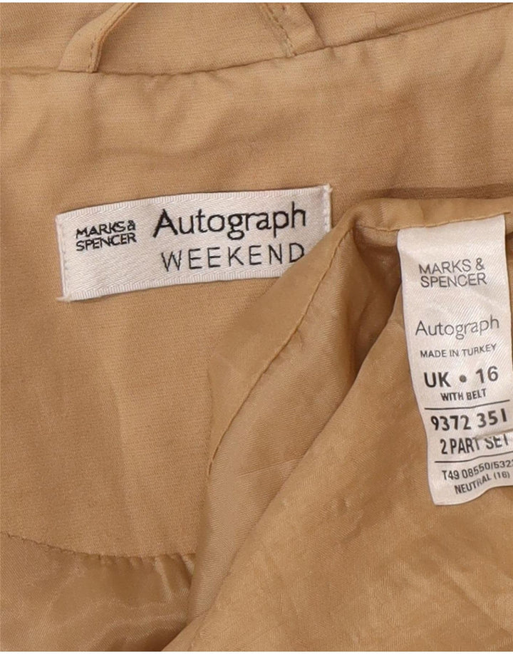 Marks & Spencer Womens Autograph Trench Coat UK 16 Large Beige Classic