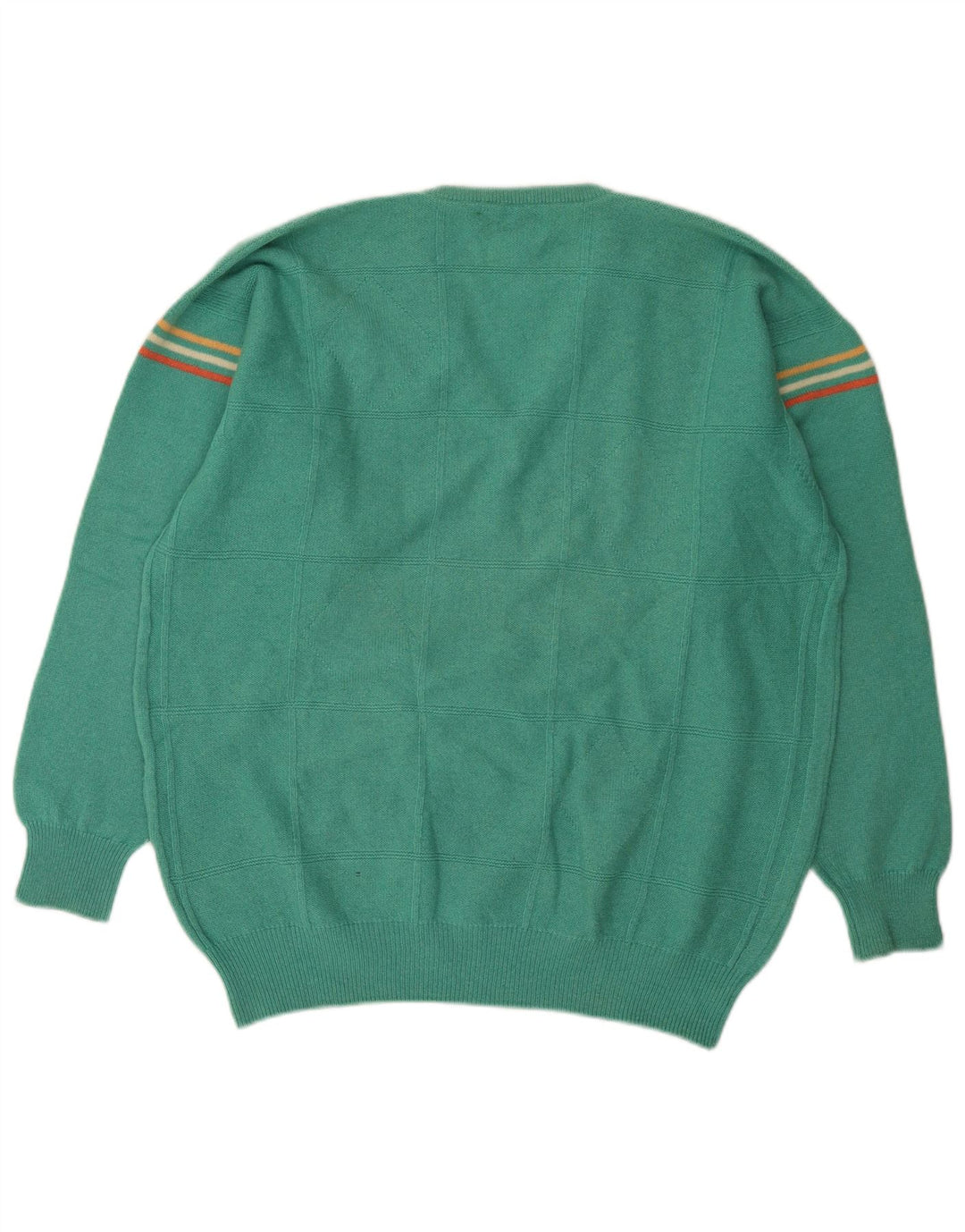 Pringle Herre V-hals sweater Stor turkis stribet uld