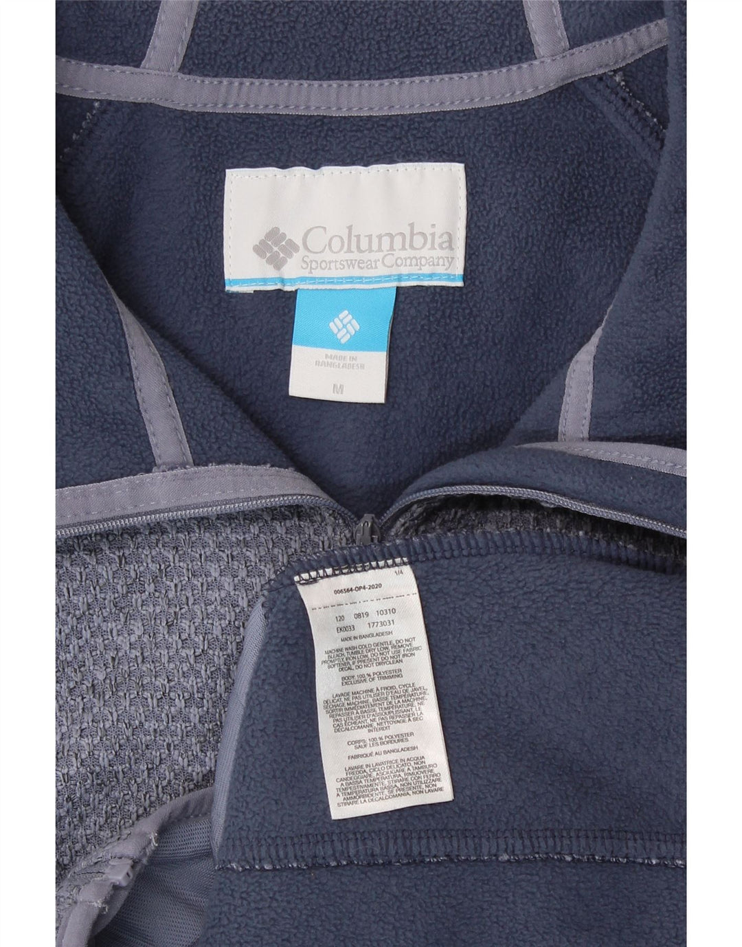 Columbia Sweater med lynlås til kvinder UK 14 Medium Blue Polyester
