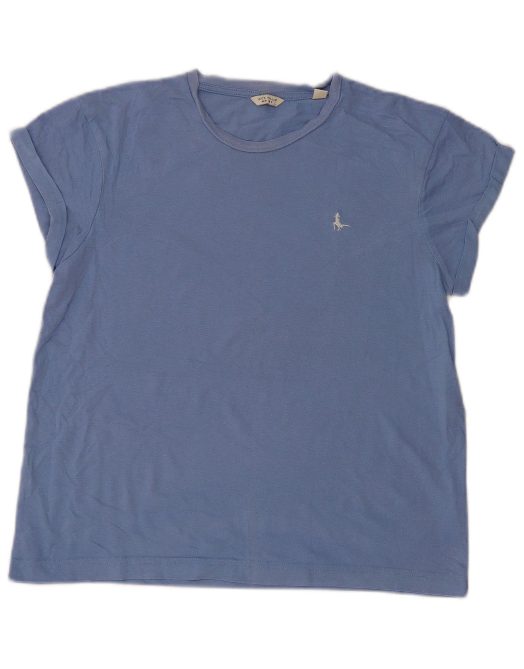 Jack Wills Dame T-Shirt Top UK 8 Lille Blå Bomuld