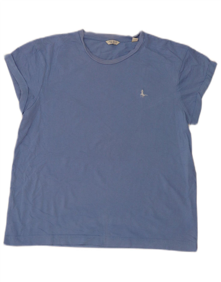 Jack Wills Dame T-Shirt Top UK 8 Lille Blå Bomuld