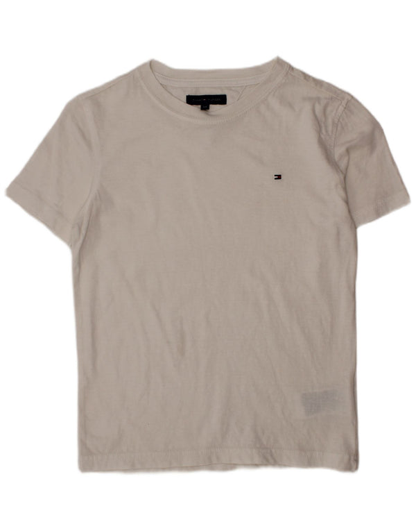 TOMMY HILFIGER Drenge T-Shirt Top 7-8 år Hvid Bomuld