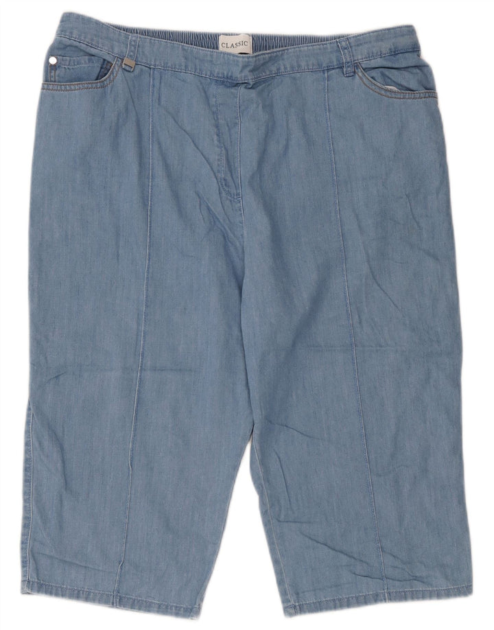 Marks & Spencer Bermuda-shorts til kvinder UK 18 XL W36 blå bomuld