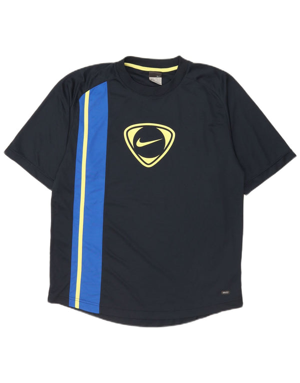 Nike Grafisk T-shirt top til mænd UK 39/41 Medium Navy Blue Colourblock