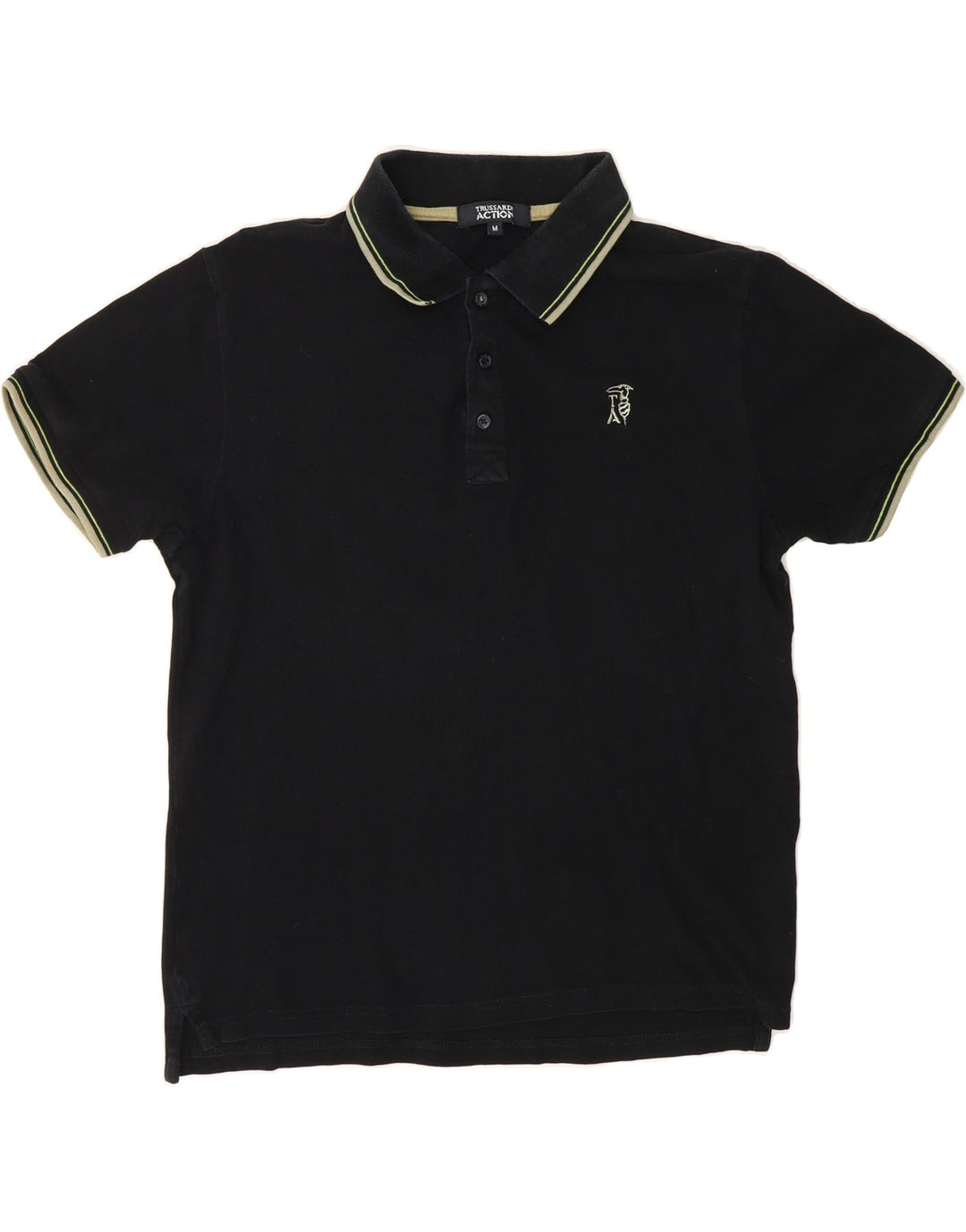 TRUSSARDI Mens Polo Shirt Medium Black Cotton Vintage Trussardi and Second-Hand Trussardi from Messina Hembry 