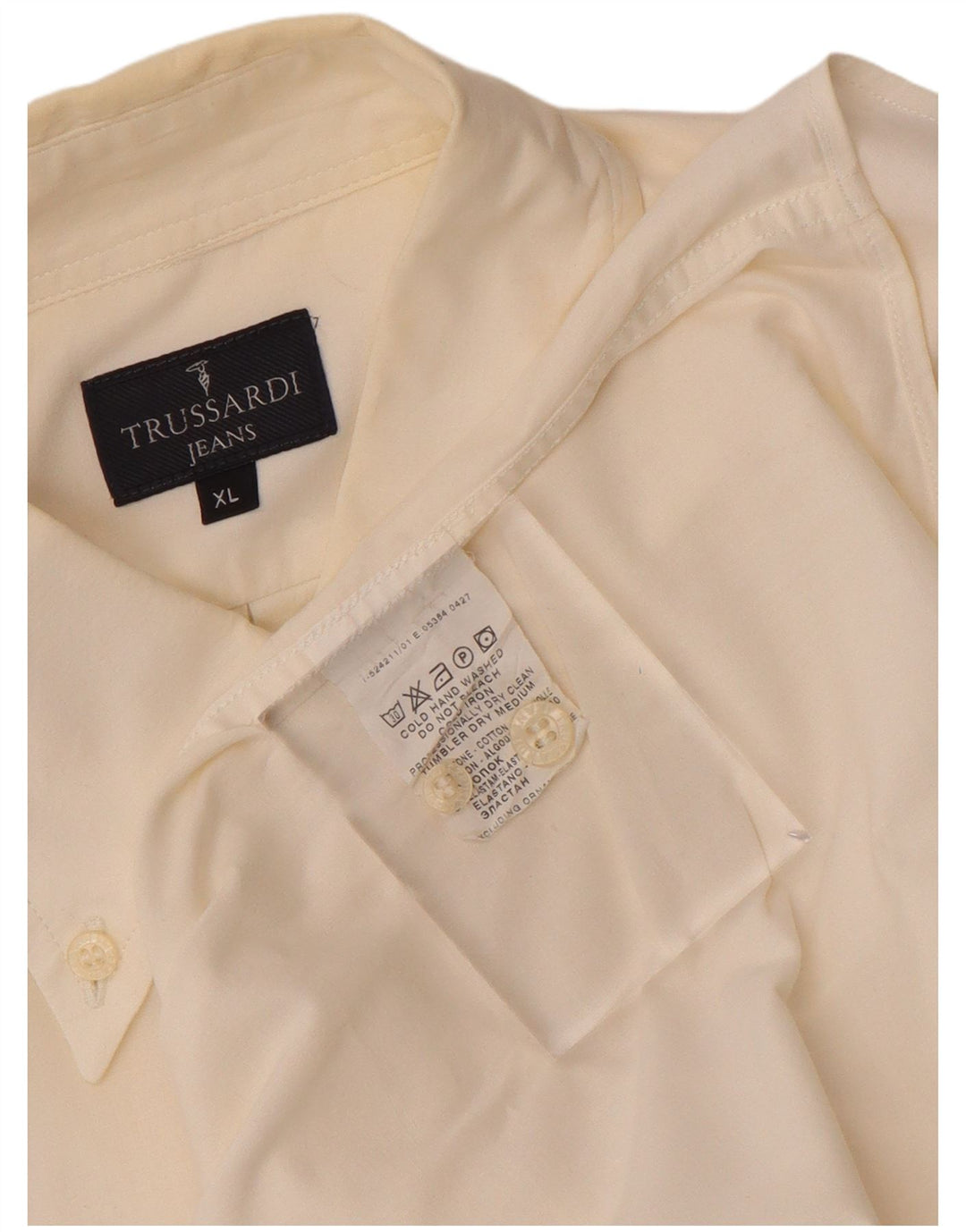 Trussardi Jeans Herreskjorte XL Hvid Bomuld