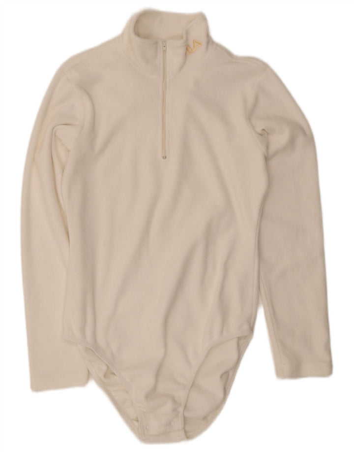 Fila Langærmet Fleece Bodysuit til kvinder UK 14 Medium White Polyester