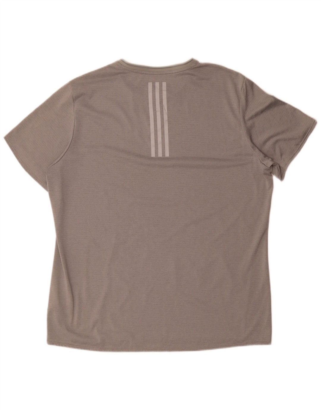 Adidas Herre Løbe T-shirt Top XL Grå Stribet Polyester