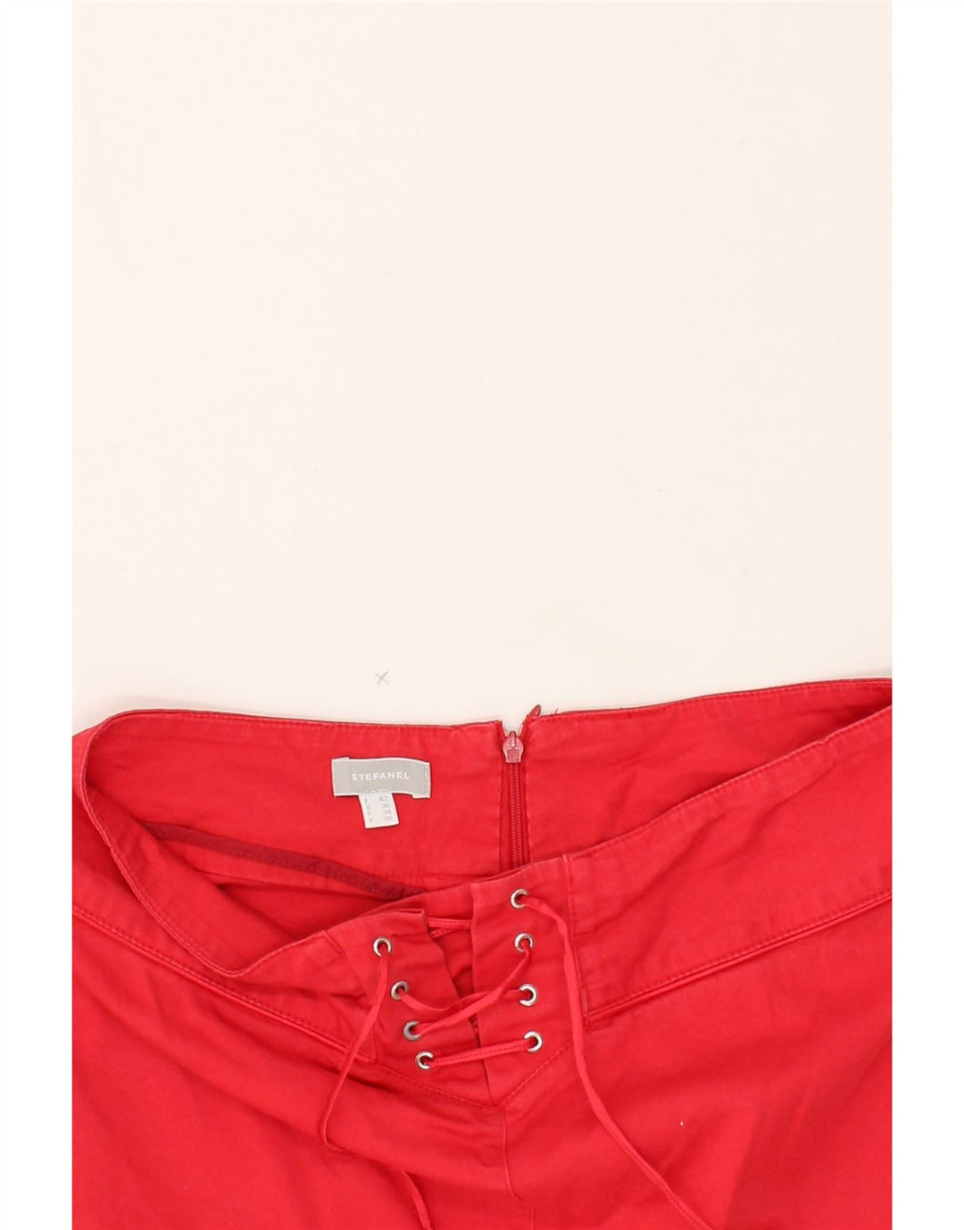 STEFANEL Womens Straight Skirt IT 42 Medium W29 Red Cotton | Vintage Stefanel | Thrift | Second-Hand Stefanel | Used Clothing | Messina Hembry 