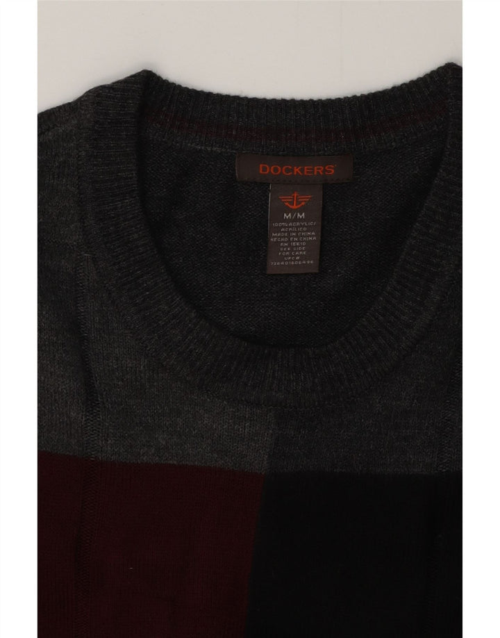DOCKERS Herre Crew Neck sweater Medium Grå Colourblock Akryl