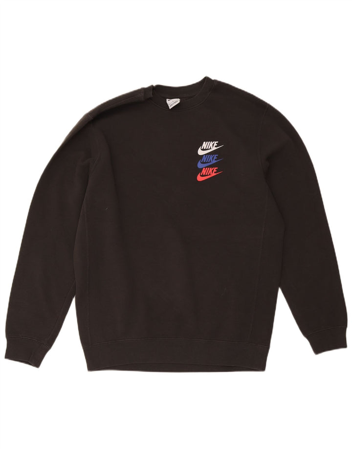Nike Herre grafisk sweatshirt Jumper Medium Sort Polyester