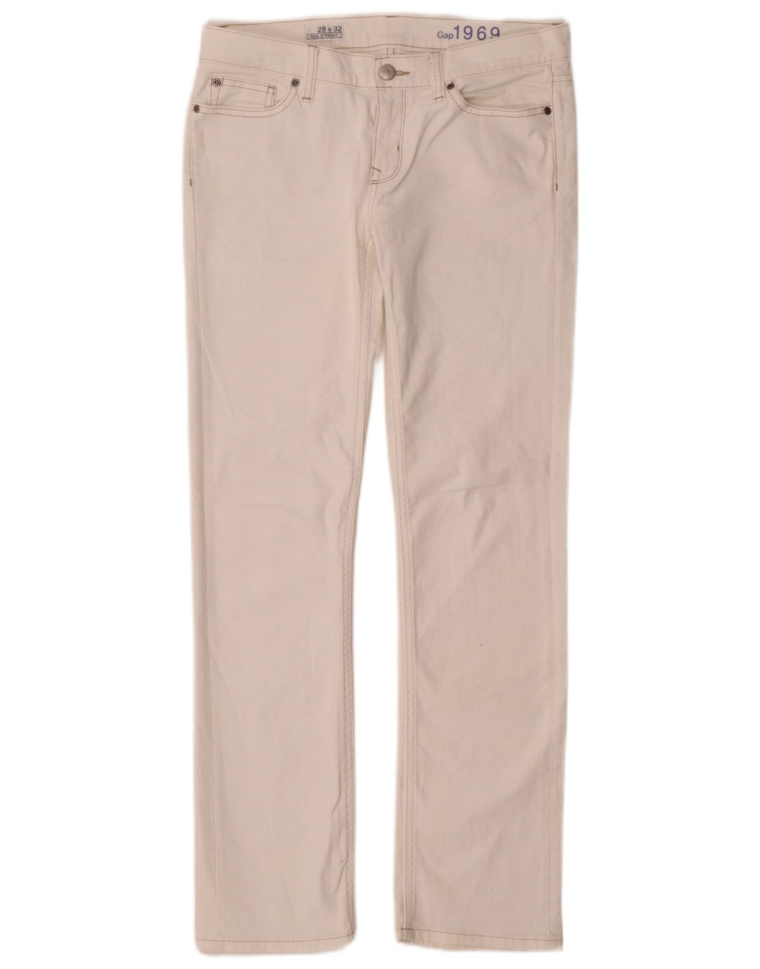 Gap lige damejeans W28 L32 hvid bomuld