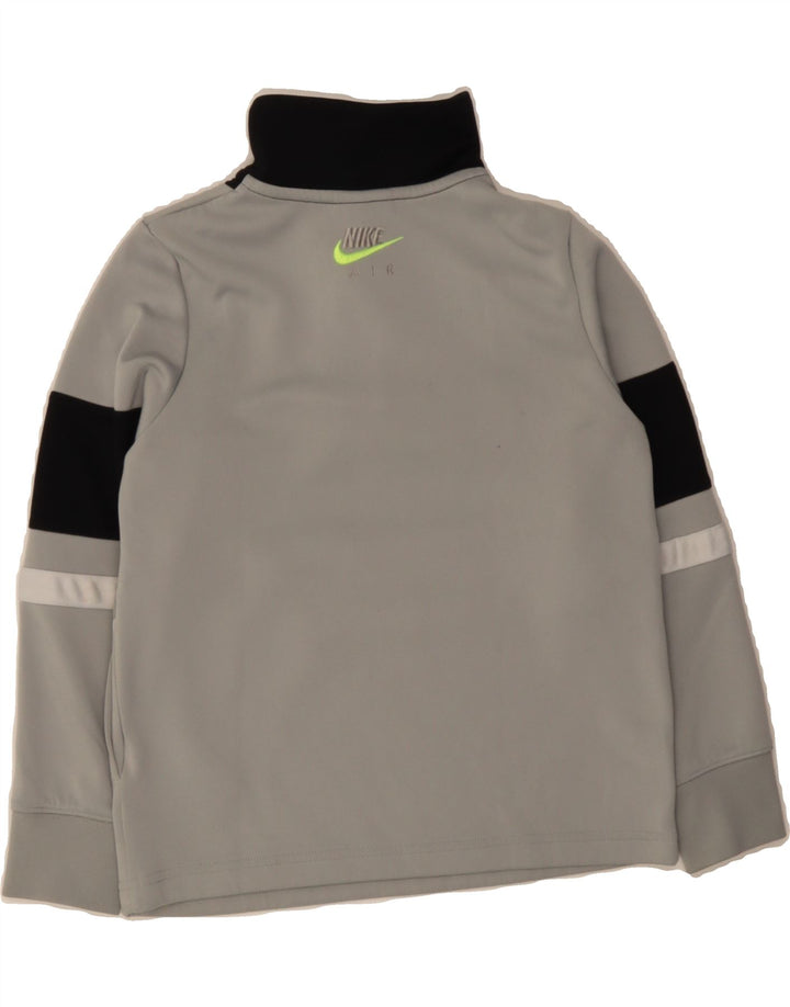 NIKE Boys Graphic Sweatshirt Jumper 8-9 Years Small Grey Colourblock Vintage Nike and Second-Hand Nike from Messina Hembry 