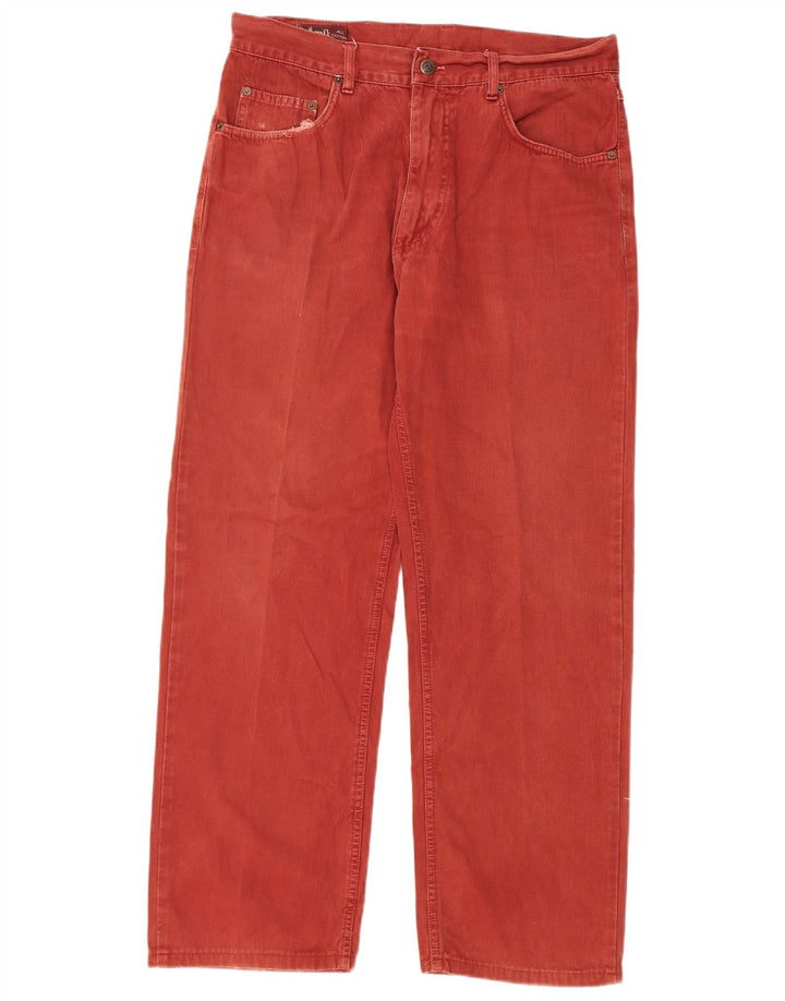 MARLBORO CLASSICS Lige fritidsbukser til mænd W33 L29 rødbrun bomuld