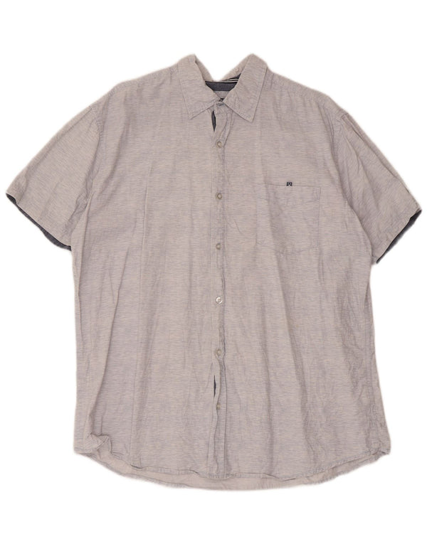 Lee Mens Short Sleeve Shirt XL Blue Flecked Cotton