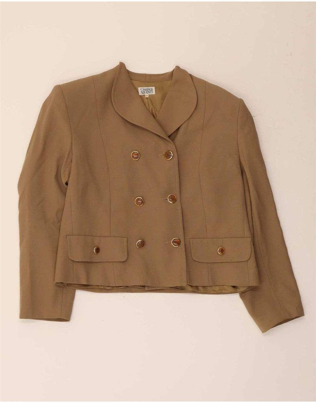 Vintage dame dobbeltradet 2-delt nederdelsæt IT 44 Medium W30 Brun