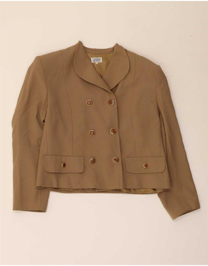 Vintage dame dobbeltradet 2-delt nederdelsæt IT 44 Medium W30 Brun