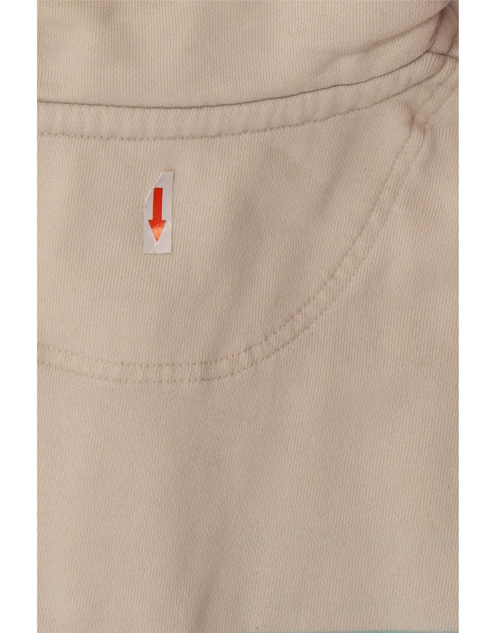 Joules Dame Button Neck Sweatshirt Jumper UK 14 Stor Pink Stribet Bomuld