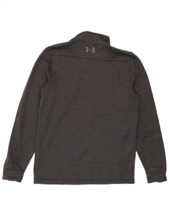 Under Armour Herre Cold Gear Zip Neck Sweatshirt Jumper Small Grey Flecked