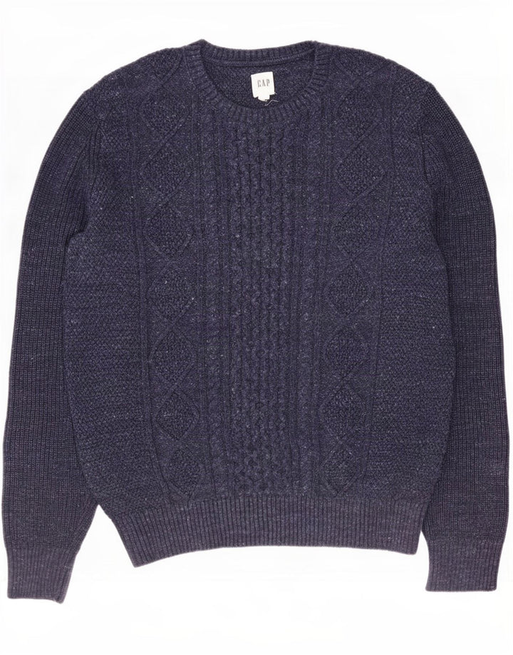 Gap Herre Crew Neck Jumper Sweater Medium Navy Blue Bomuld