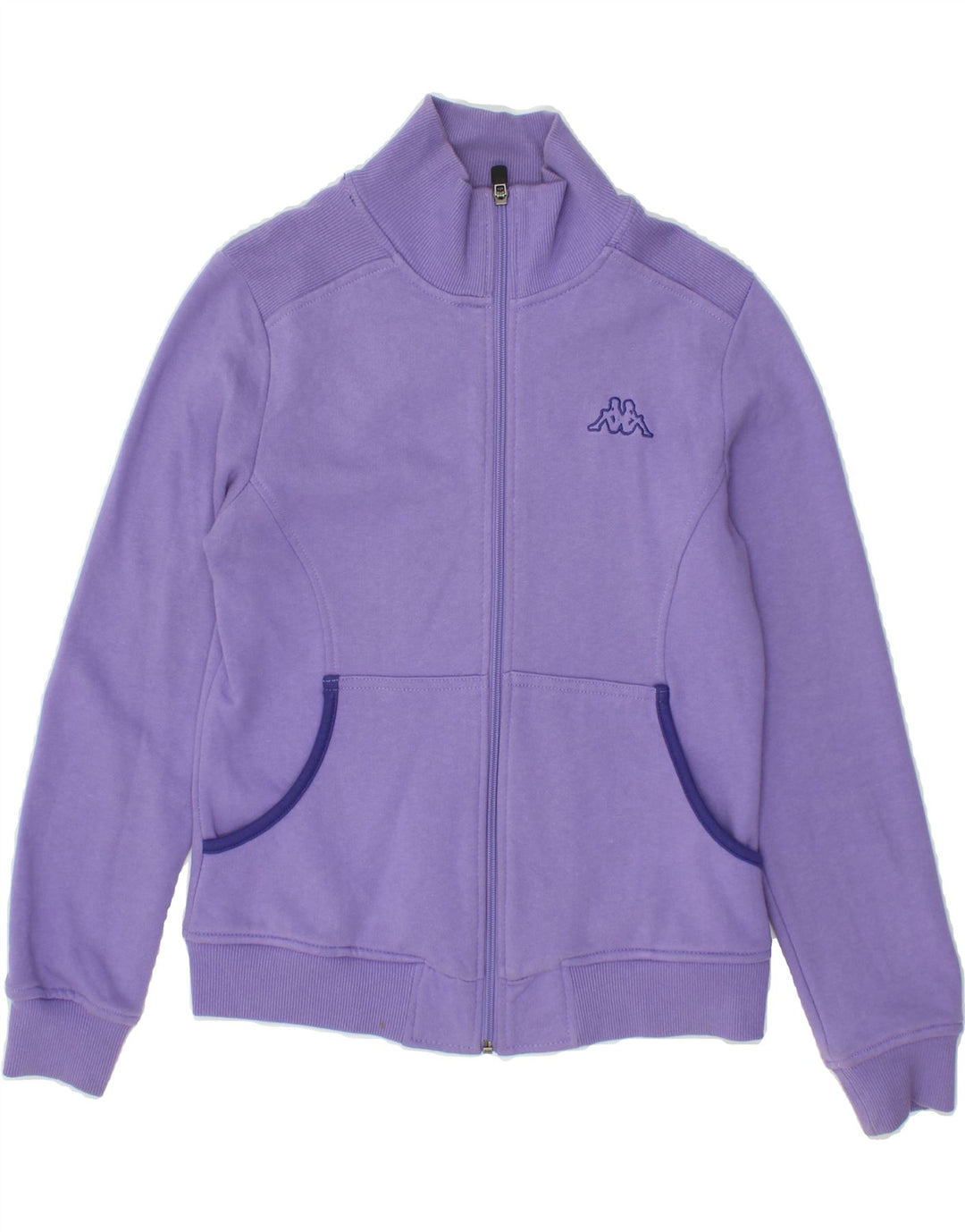 KAPPA Womens Tracksuit Top Jacket UK 12 Medium Purple Cotton Vintage Kappa and Second-Hand Kappa from Messina Hembry 