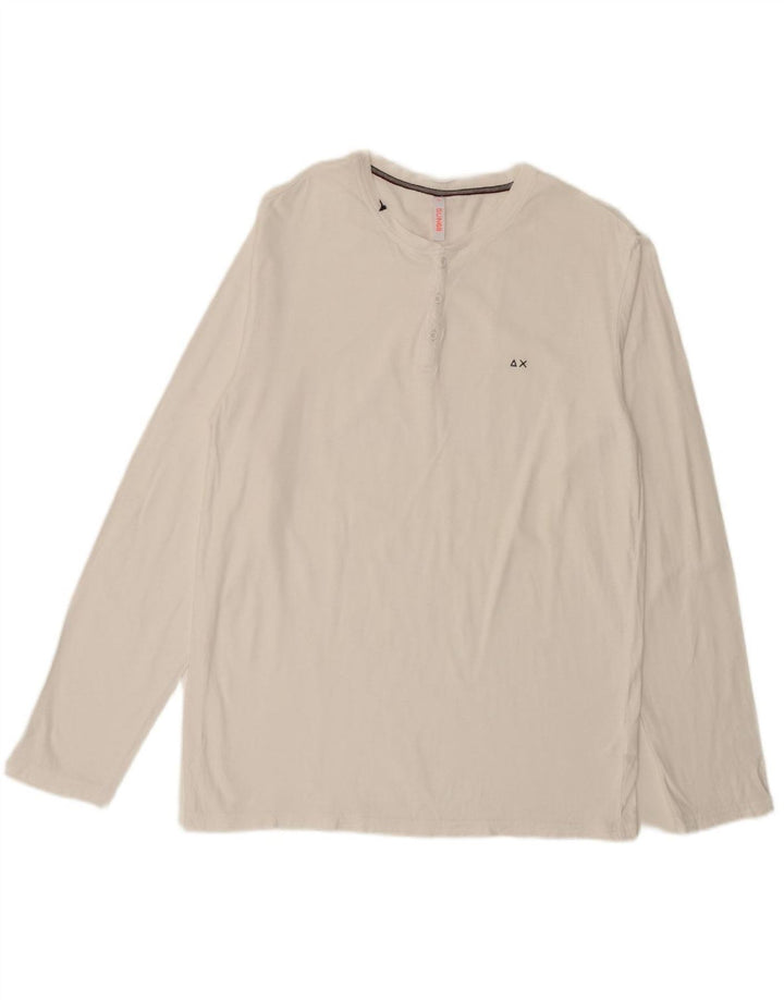 SUN68 Mens Top Long Sleeve XL White Cotton