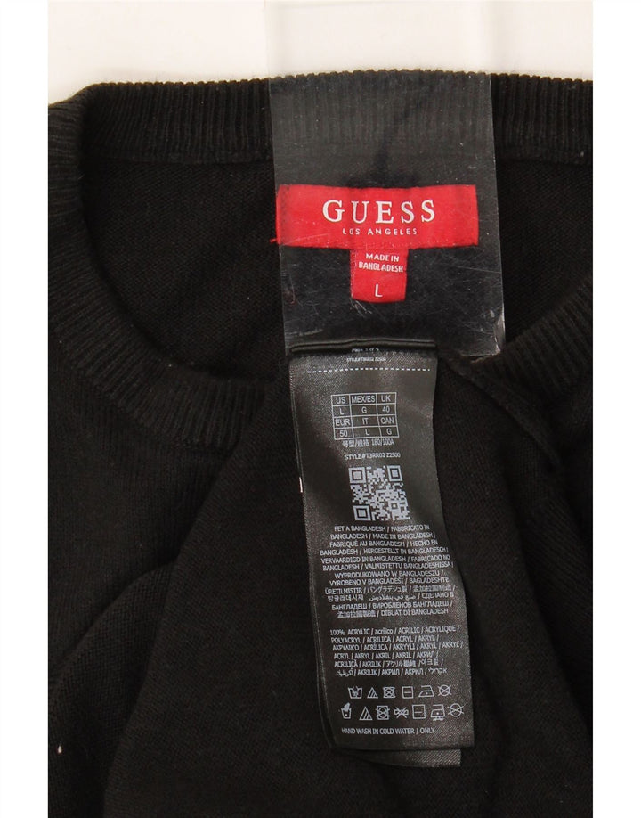 GUESS Herre Crew Neck trøje Sweater Stor Sort Akryl