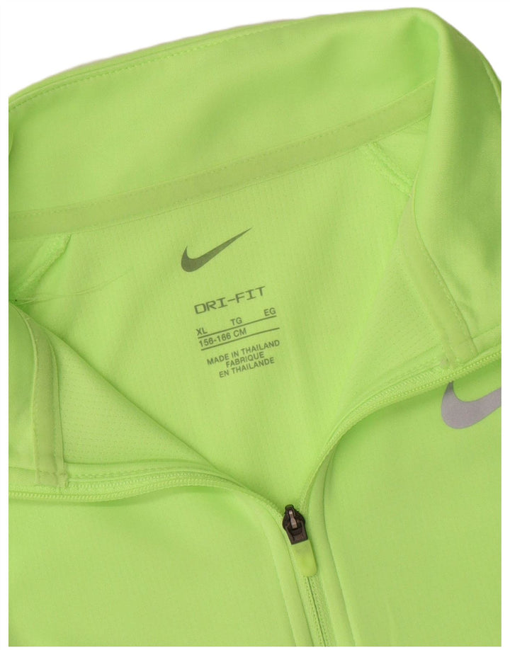 Nike Boys Dri Fit Pullover med lynlås-hals træningsdragt Top 13-14 år Grøn