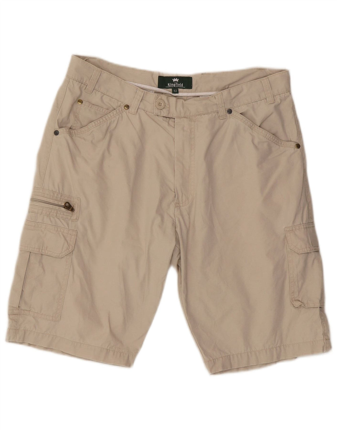Kingfield Herre Cargo Shorts IT 52 XL W34 Beige Bomuld