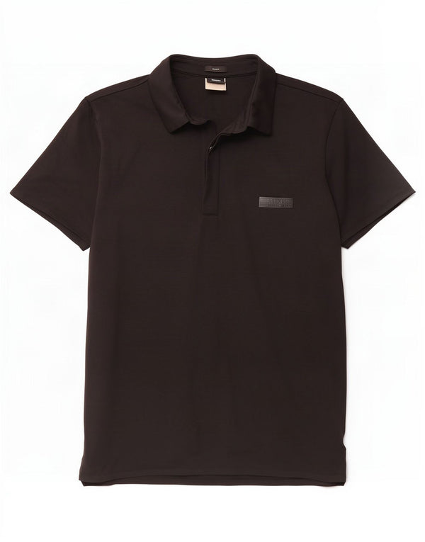 Hugo Boss Mens Slim Fit Polo Shirt Medium Black Polyamide
