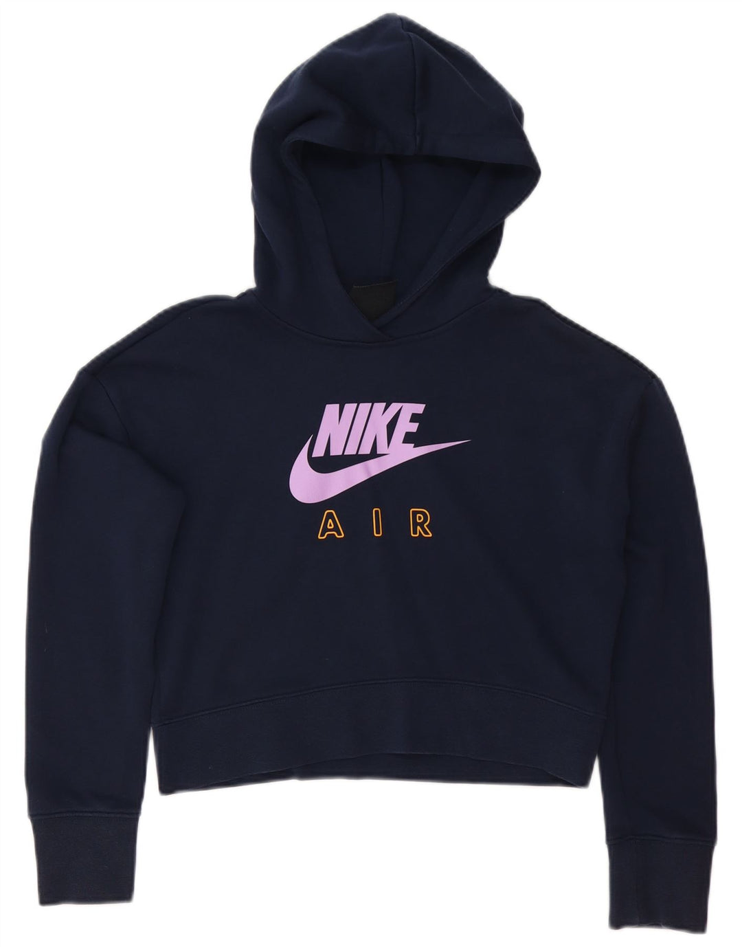 NIKE Girls Crop Standard Fit hættetrøjetrøje 13-14 år XL Marineblå