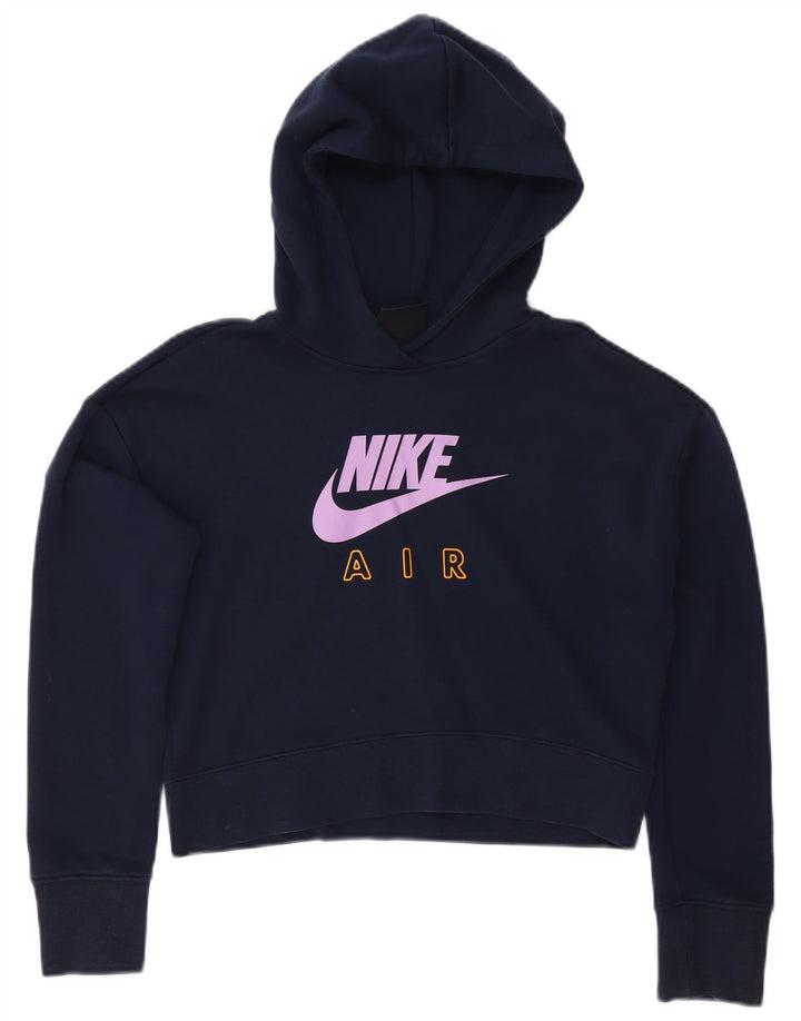 NIKE Girls Crop Standard Fit hættetrøjetrøje 13-14 år XL Marineblå
