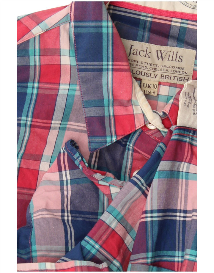 JACK WILLS Womens Classic Fit skjorte UK 10 Small Multicolored Check