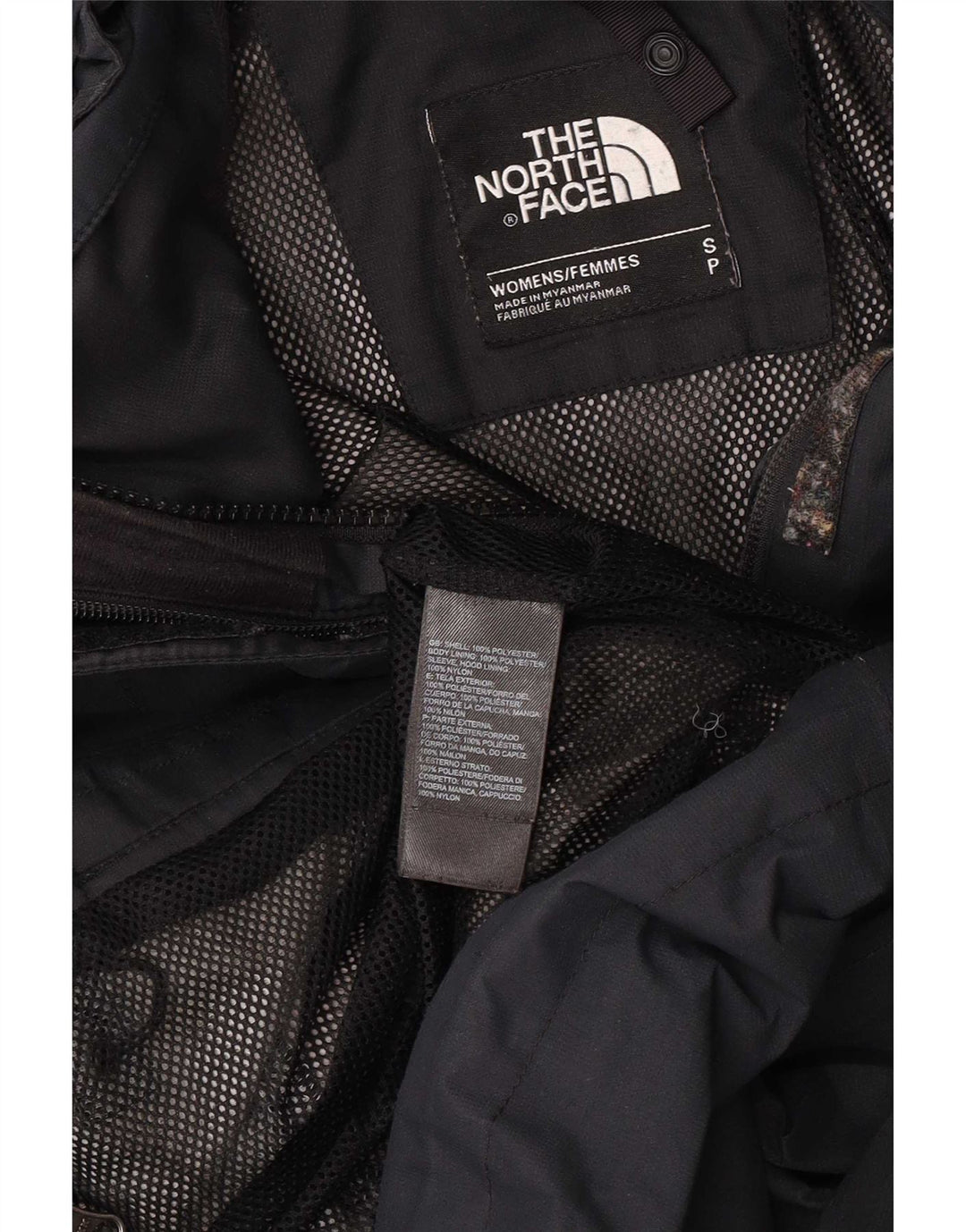 The North Face Regnjakke med hætte til kvinder UK 10 Lille sort polyester