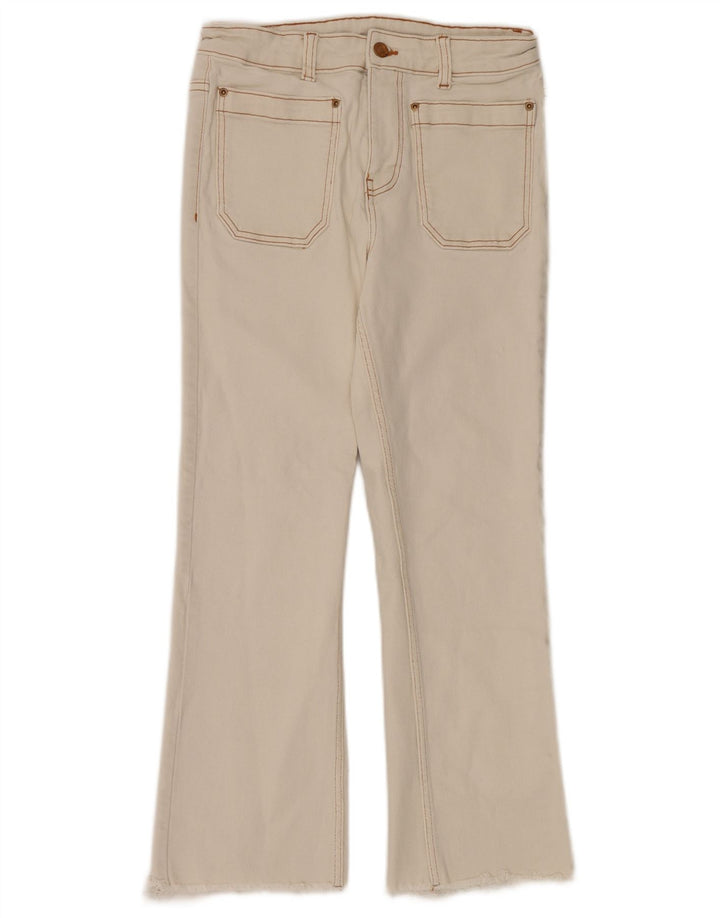 Zara Dame Bootcut Jeans W28 L26 Hvid Bomuld