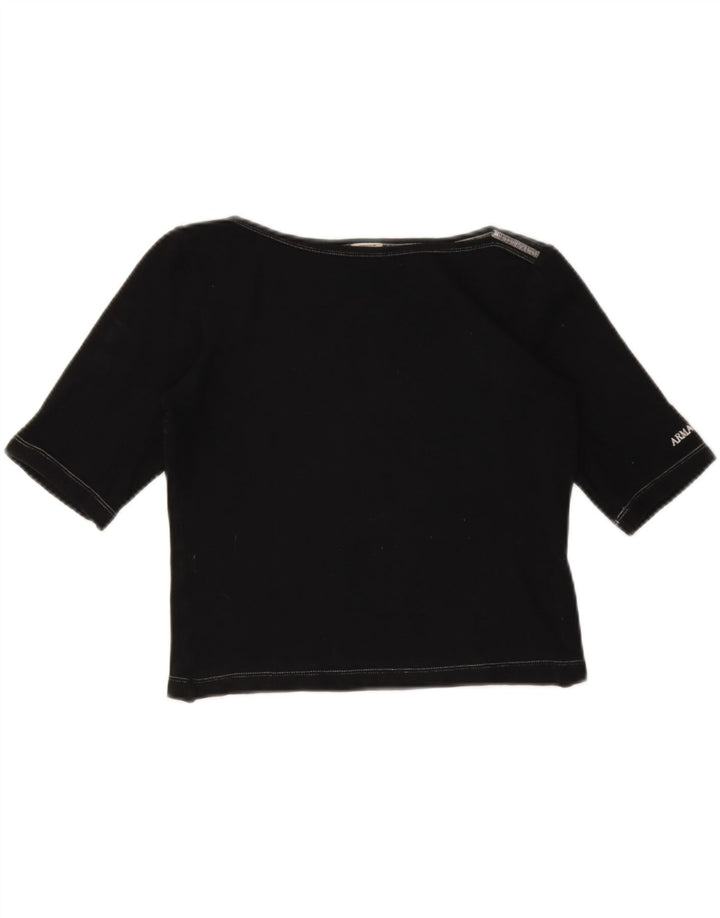 Armani Jeans Dame Crop T-Shirt Top IT 44 Medium Sort
