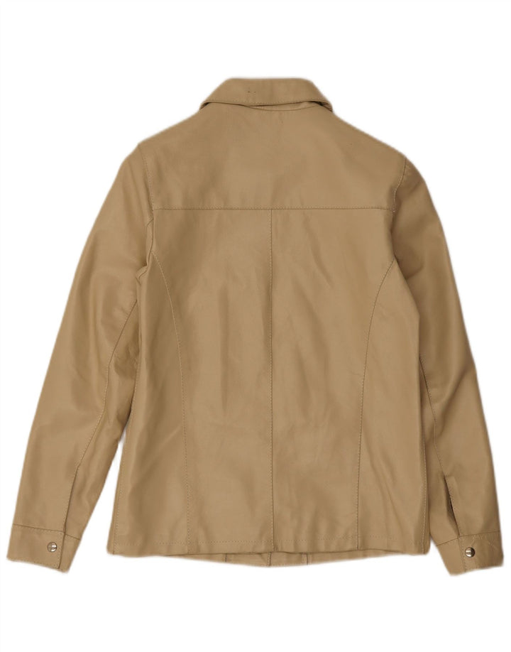 Vintage læderjakke til kvinder, medium beige læder