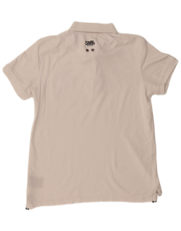 Karl Lagerfeld herre poloshirt Medium hvid bomuld