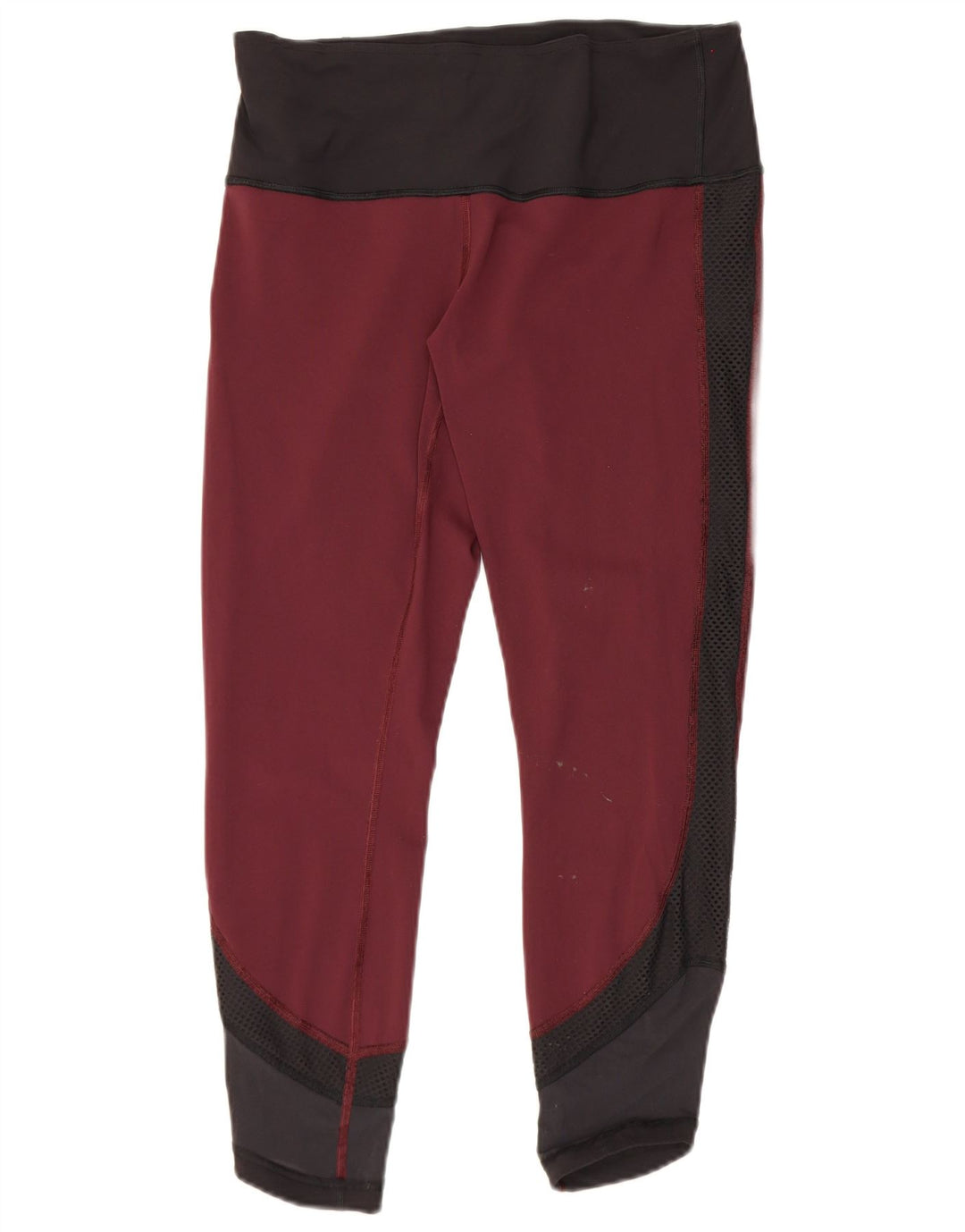 Lululemon Womens Crop Leggings US 12 Large Burgundy Colourblock