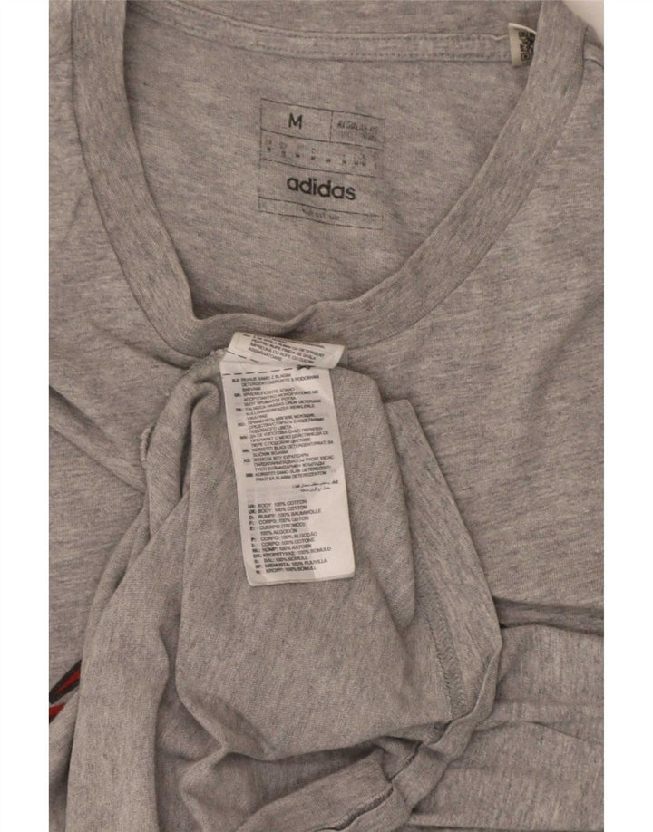 Adidas Herre Mustangs Kortærmet Regular Graphic T-Shirt Top Medium Grey