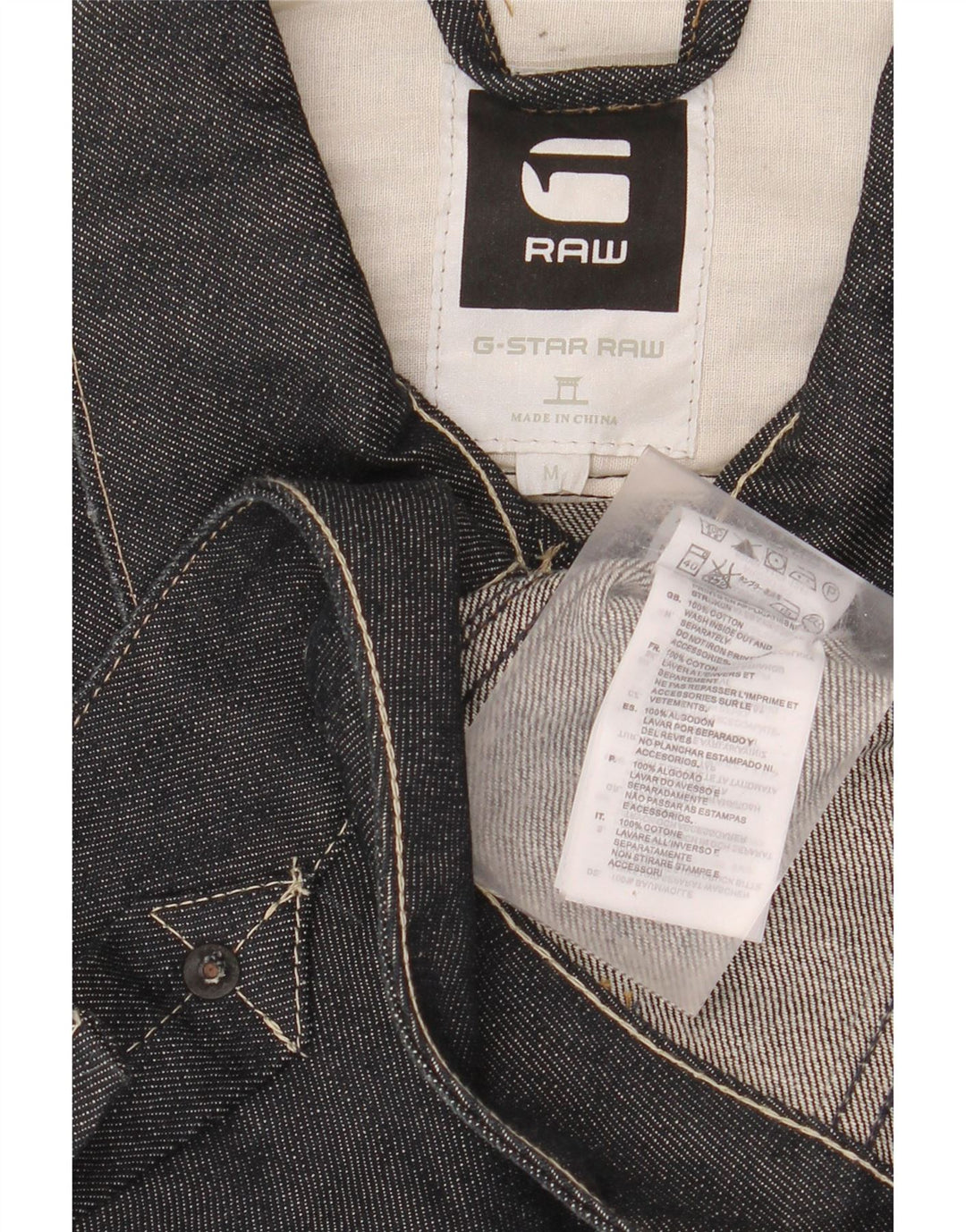 G-STAR Dame denimjakke UK 14 Medium Navyblå Bomuld