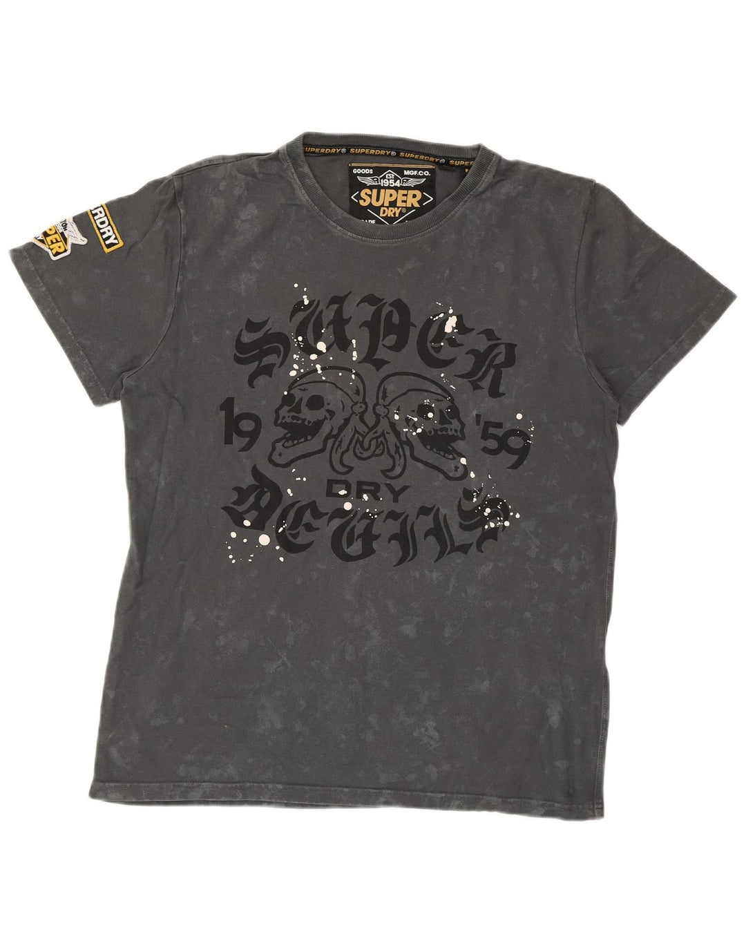 SUPERDRY Grafisk T-shirt til mænd, stor grå slipsfarve