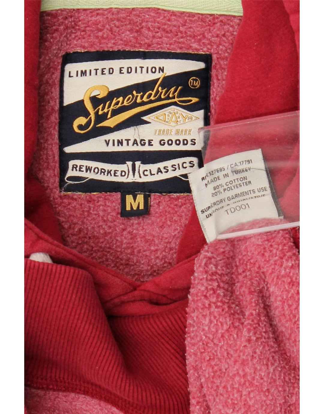 Superdry Grafisk hættetrøje til mænd Medium rød bomuld