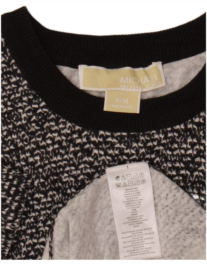Michael Kors Dame A-Line Kjole UK 12 Medium Sort Flecked Bomuld