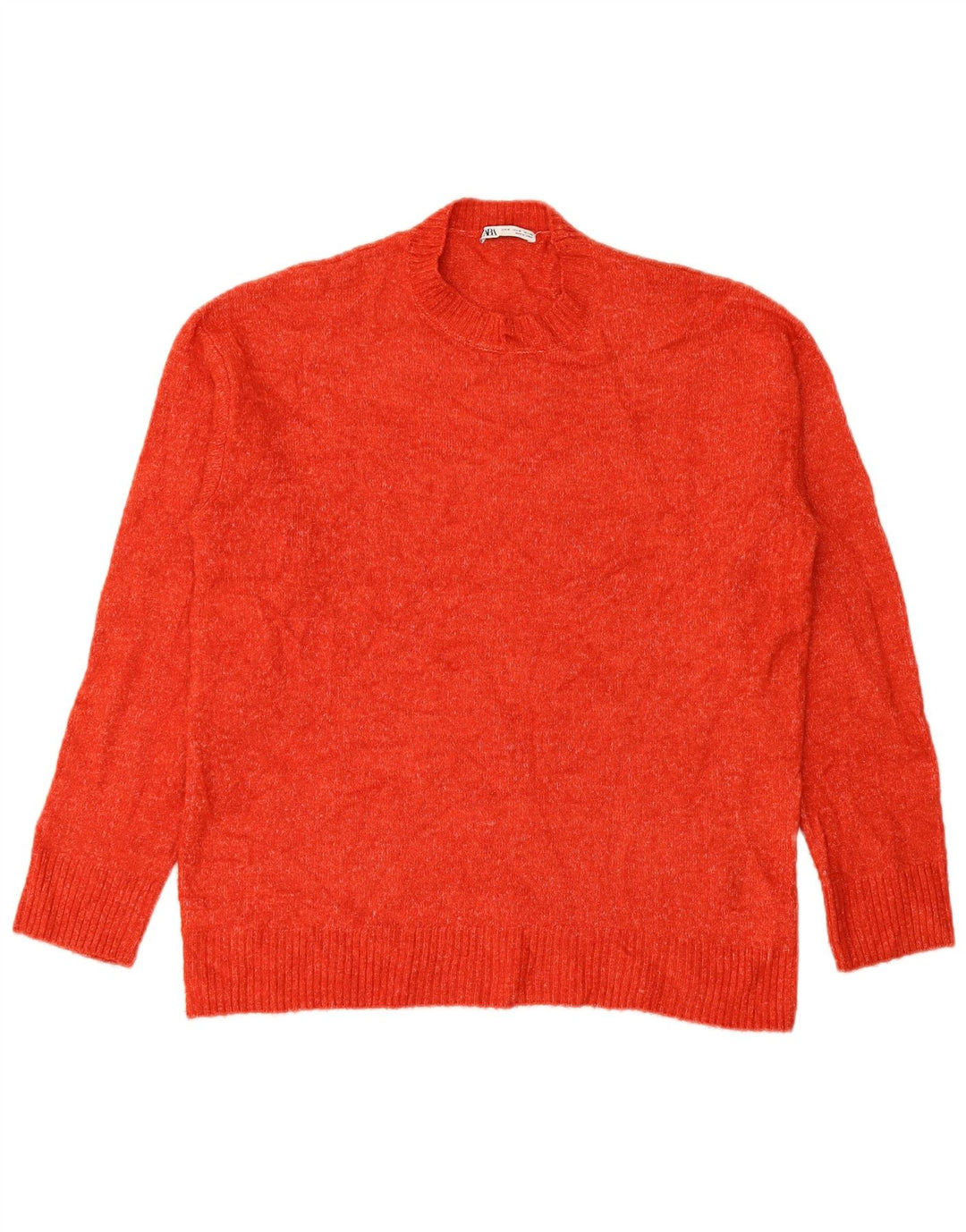 Zara Herre Crew Neck Jumper Sweater Medium Rød Polyester