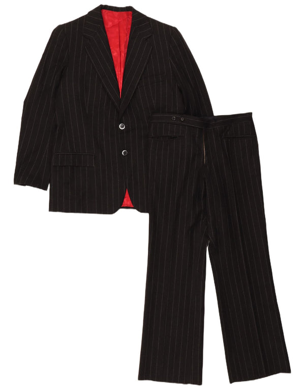 Vintage herredragt med 2 knapper UK 38 Medium W30 L30 Sort nålestribe